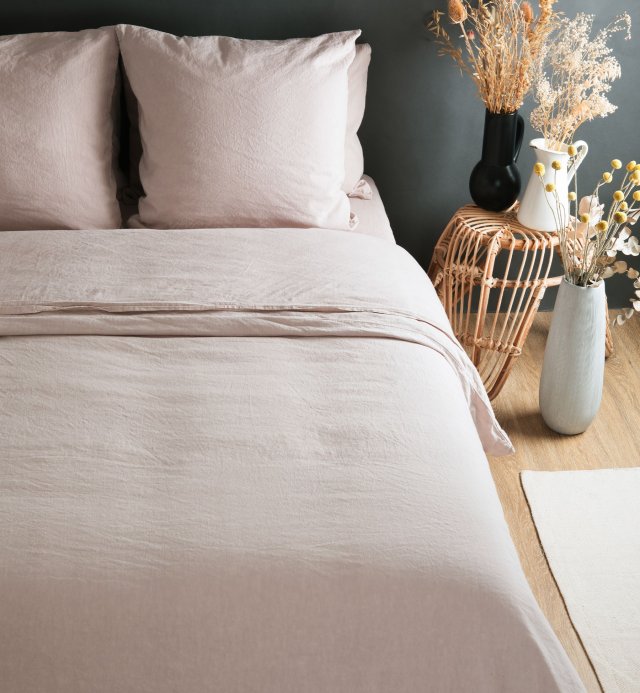 pale pink linen duvet cover