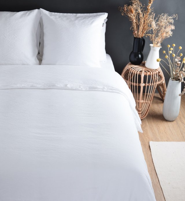 Parure de lit adulte en lin et Coton Bio sans traitement chimique 240x220 - 260x240cm