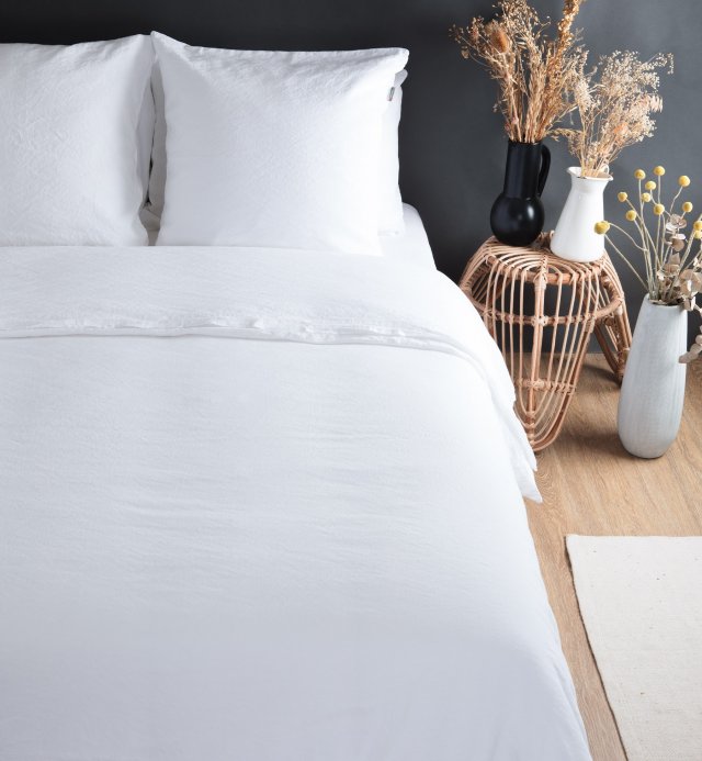 Adult duvet cover in Organic Cotton and linen + Kadolis pillowcases