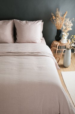 Linen and Organic Cotton Duvet Cover + 2 Pillowcases