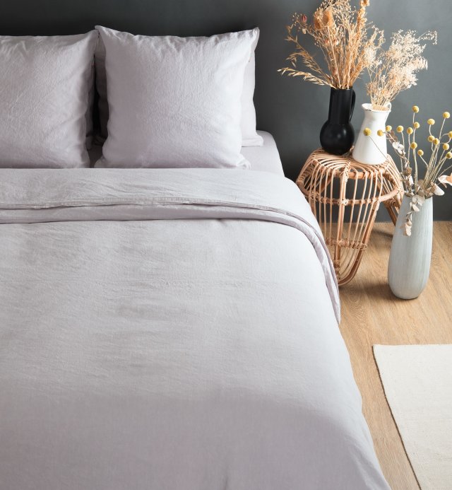 Parure de lit adulte en lin et Coton Bio sans traitement chimique 240x220 - 260x240cm
