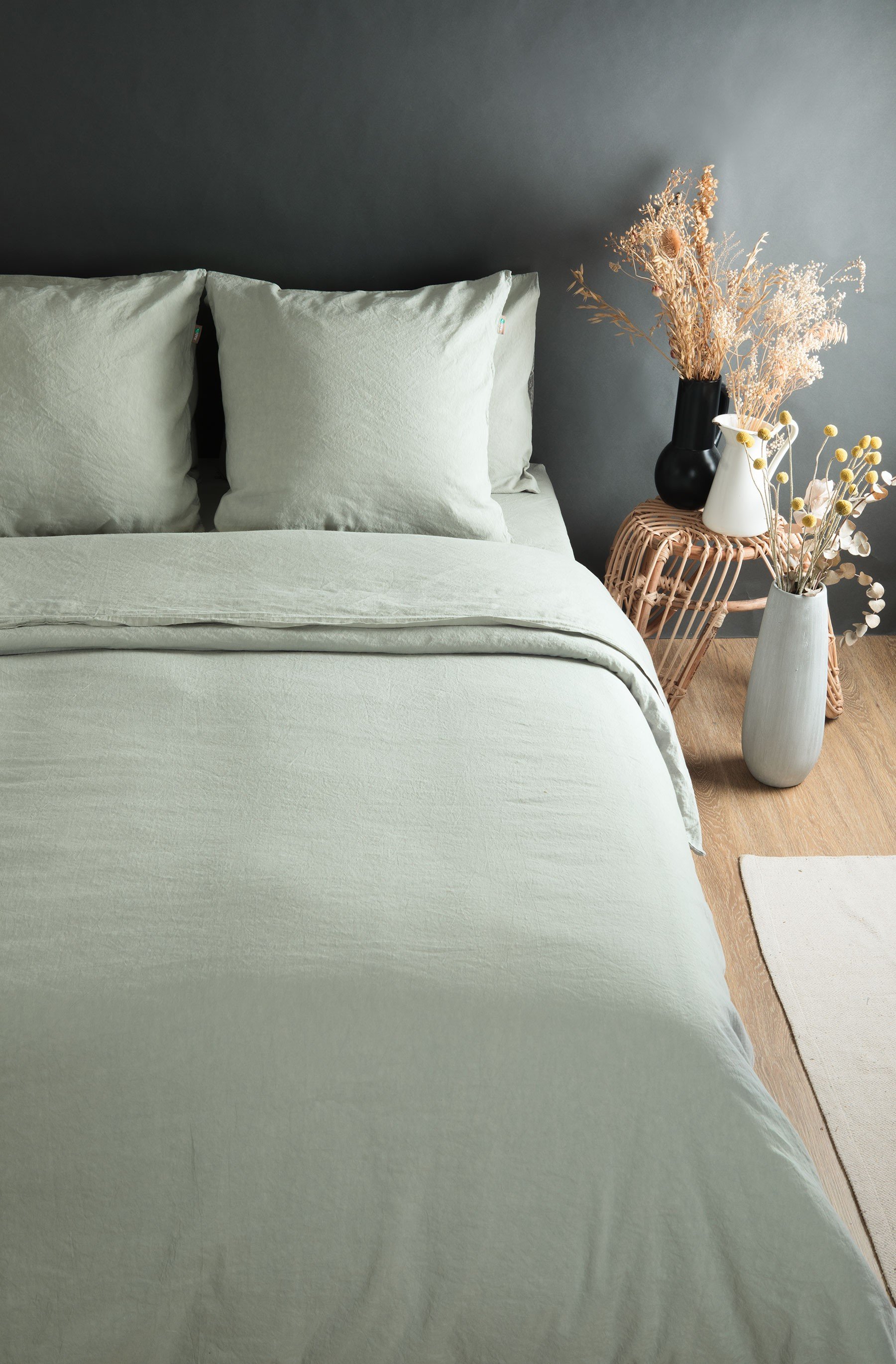 Adult duvet cover in Organic Cotton and linen + Kadolis pillowcases |  Kadolis
