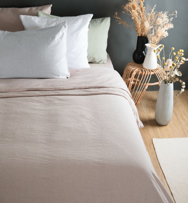 Adult duvet cover in Organic Cotton and linen + Kadolis pillowcases