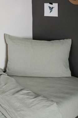 Funda de almohada de lino y algodón orgánico