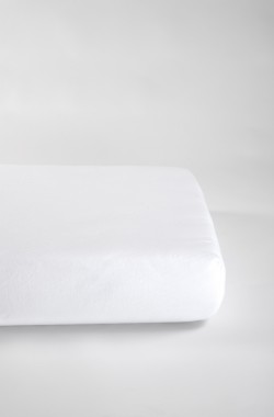 Drap housse bébé en coton bio 70x140+B15cm - blanc - CALA