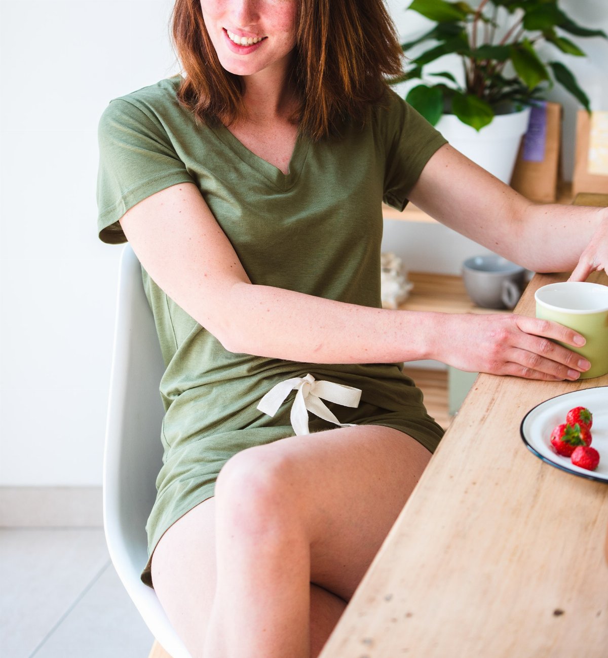 Women's pyjama shorts in Organic Cotton and TENCEL™ Sonora