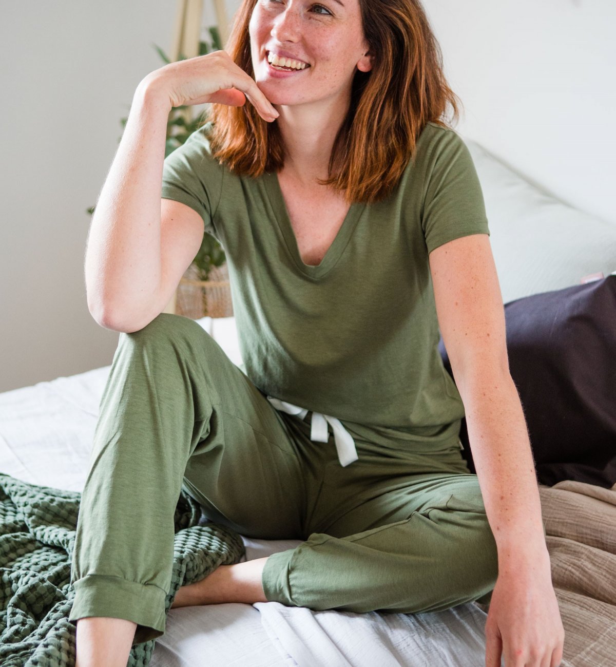 Pantalon de pyjama femme en Coton Bio et TENCEL™ Sonora