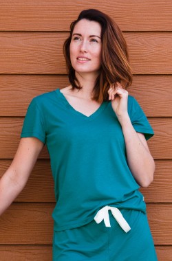 Women's pyjama top in organic cotton and Tencel