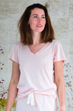 Camiseta de pijama de mujer en algodón orgánico y Tencel