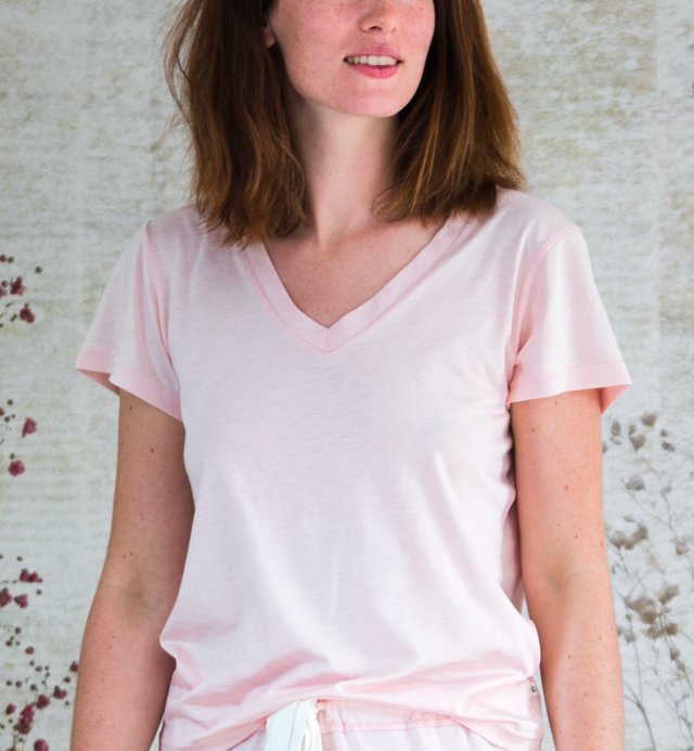 Women's pyjama top in Organic Cotton and  TENCEL™ Sonora