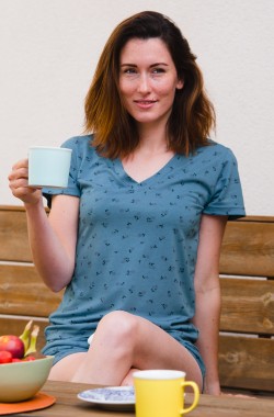 Pyjama-Oberteil SONORA aus Bio-Baumwolle und TENCEL™ für Damen