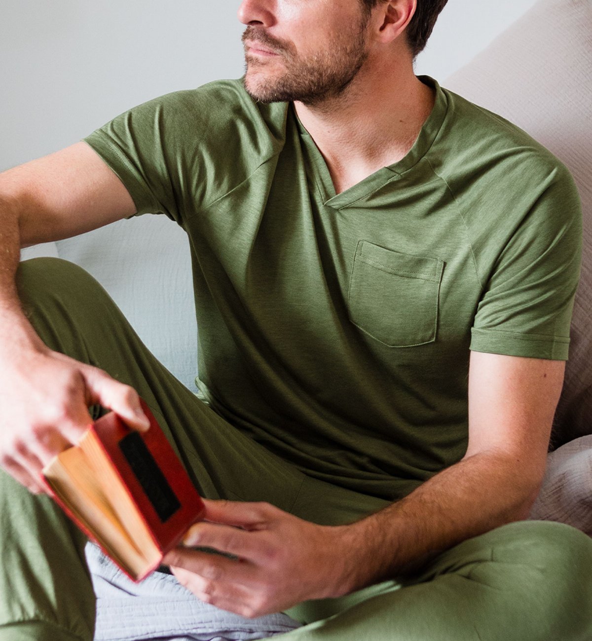 Sonora Pyjama-Oberteil aus Bio-Baumwolle und TENCEL™ für Herren