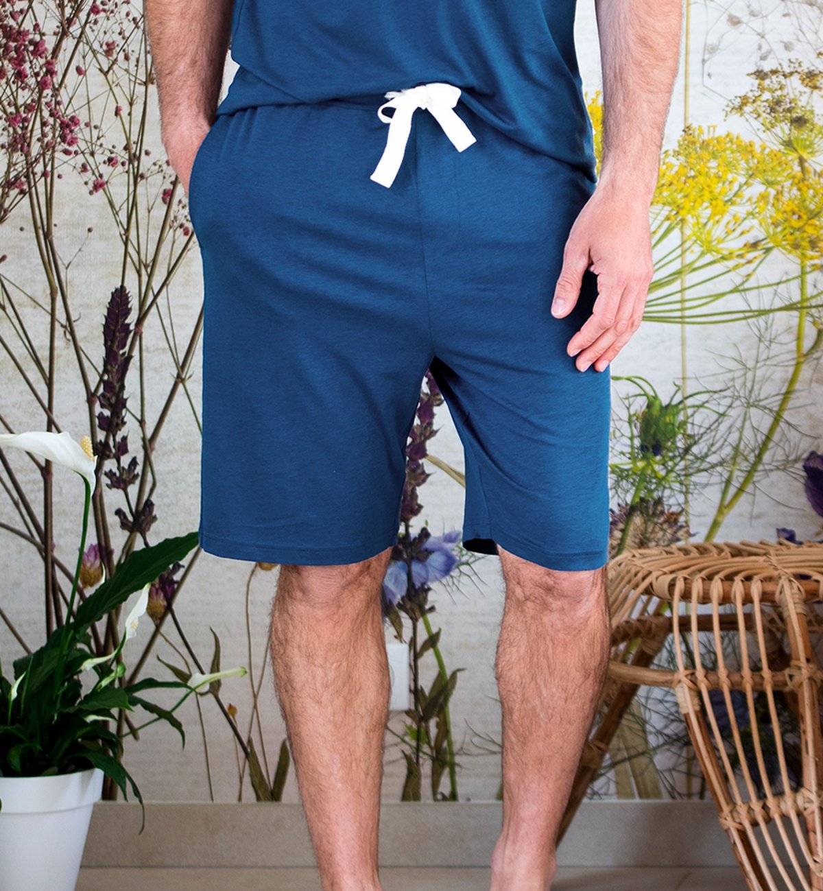Conjunto de pijama de algodão orgânico e TENCEL™ para homem