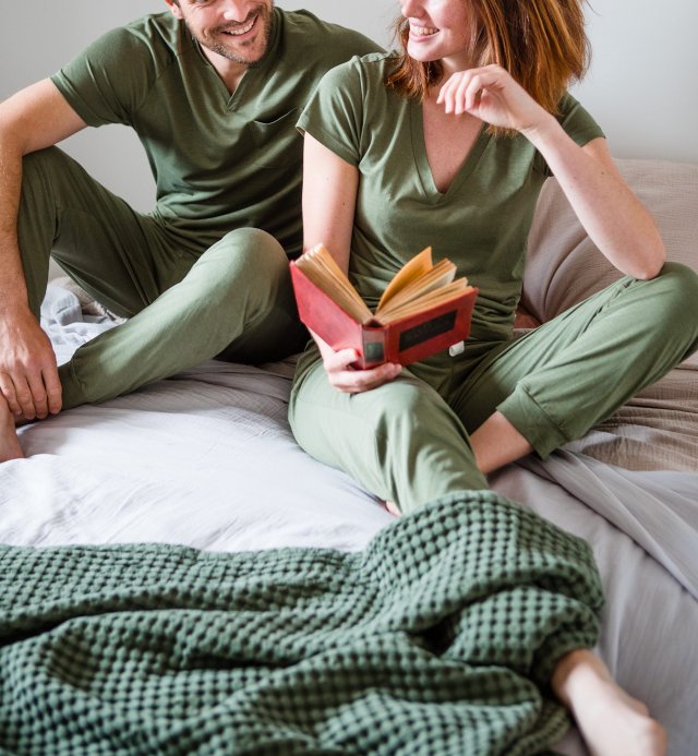 Damen-Pyjama-Oberteil aus Bio-Baumwolle und  TENCEL™ Sonora