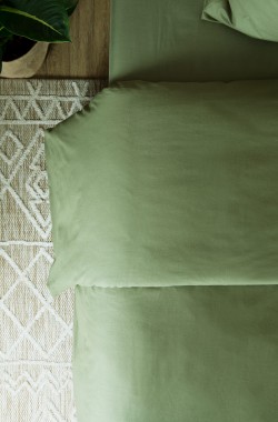 Bettbezug Erwachsene einfarbig aus Bio-Baumwolle - Kadolis