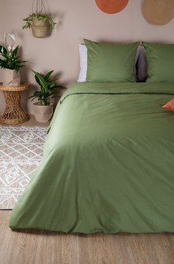 Organic cotton duvet cover for adult in plain colour