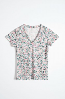 Camiseta de pijama de mujer en algodón orgánico y Tencel Sonora - Kadolis