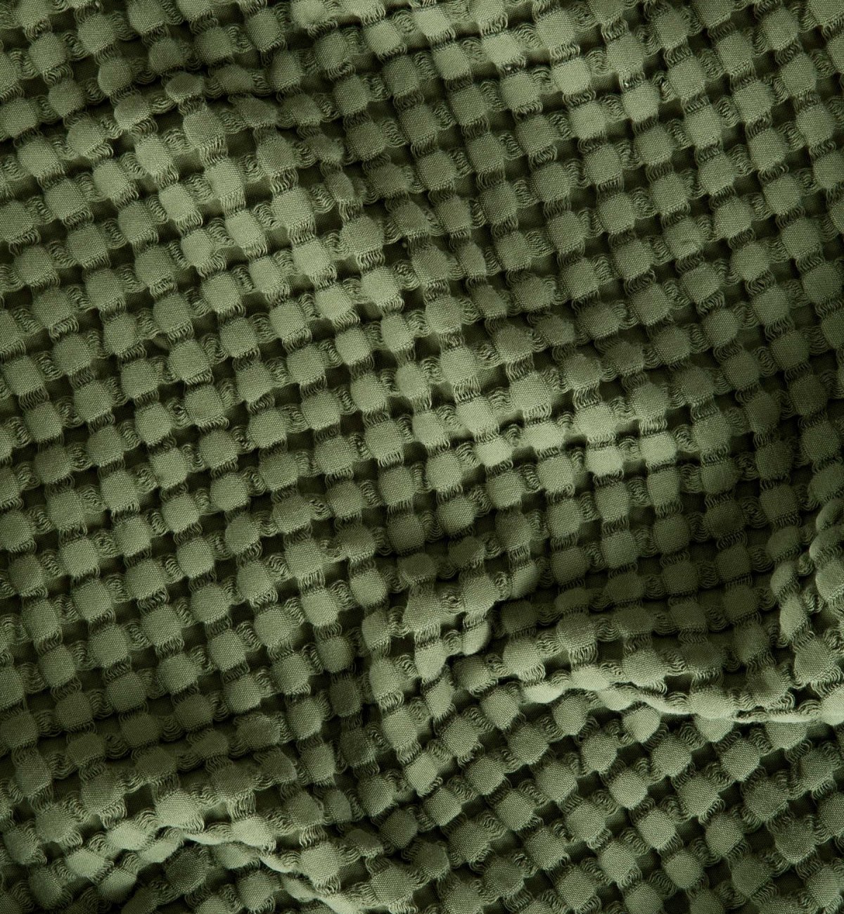 Grand plaid en Coton Bio Paros et maille gaufrée coloris uni