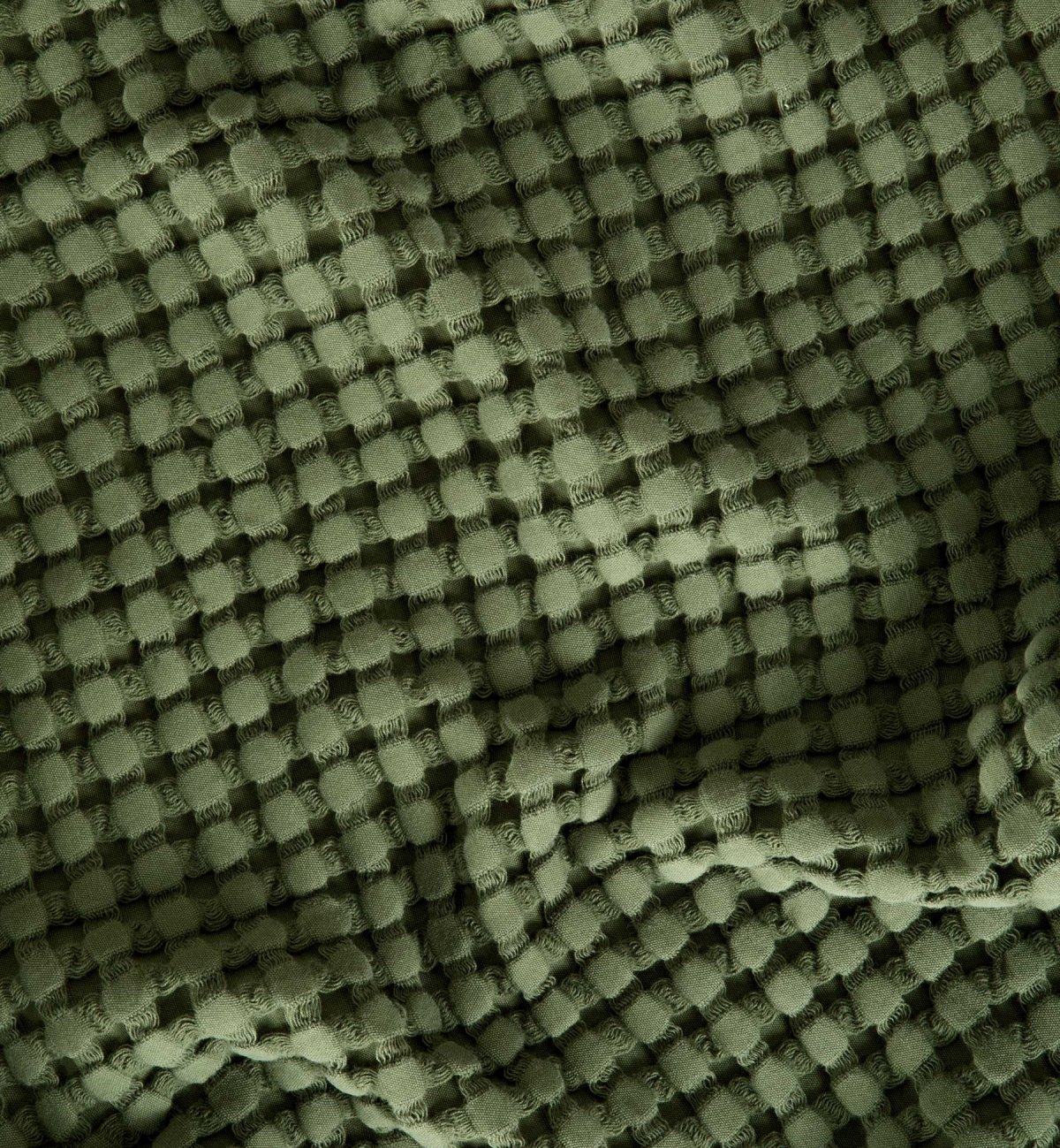 Grand plaid- couverture- 100%Coton Bio - Paros et maille gaufrée coloris uni