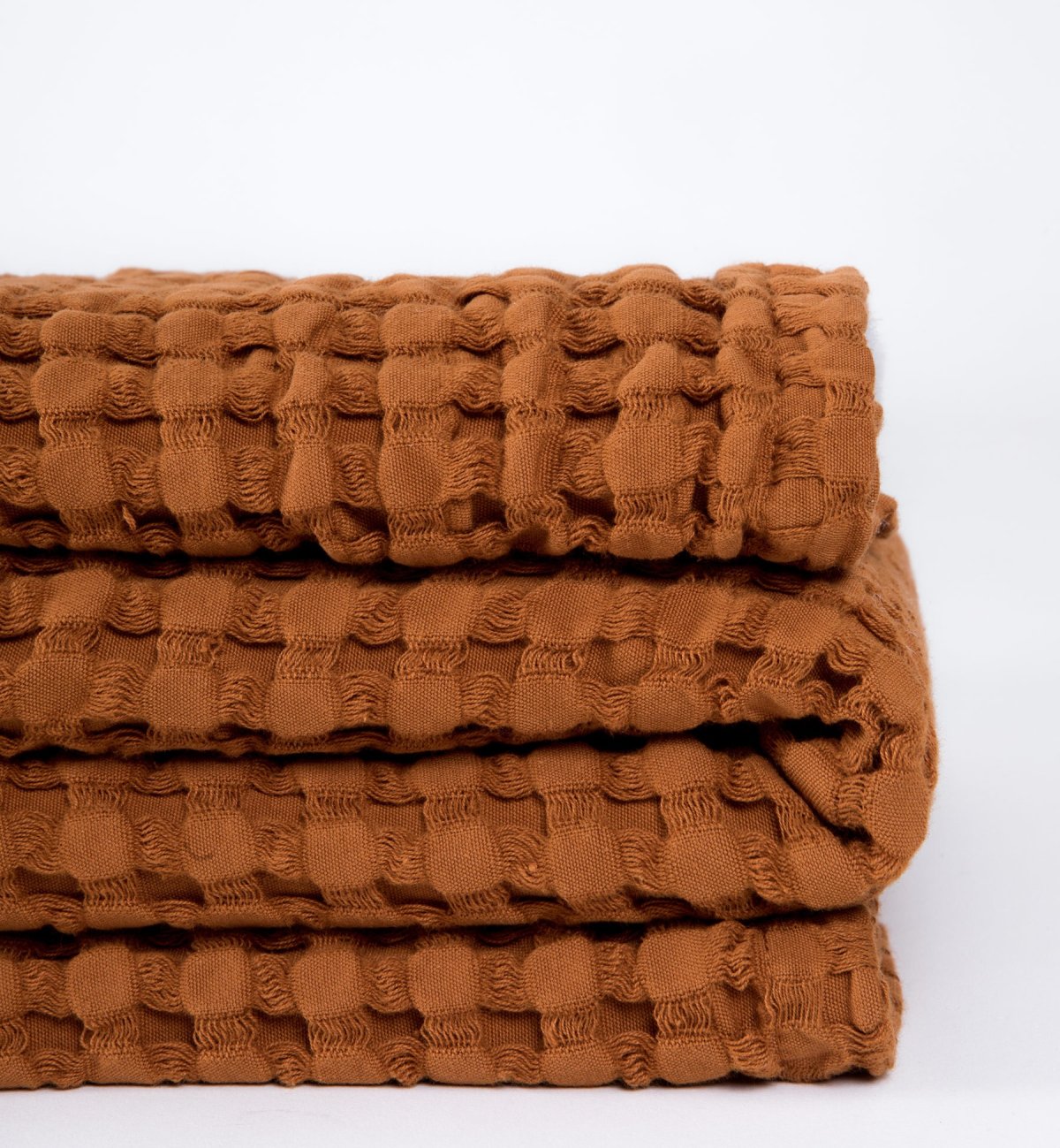 Large Organic Cotton blanket with embossed effect Paros Kadolis