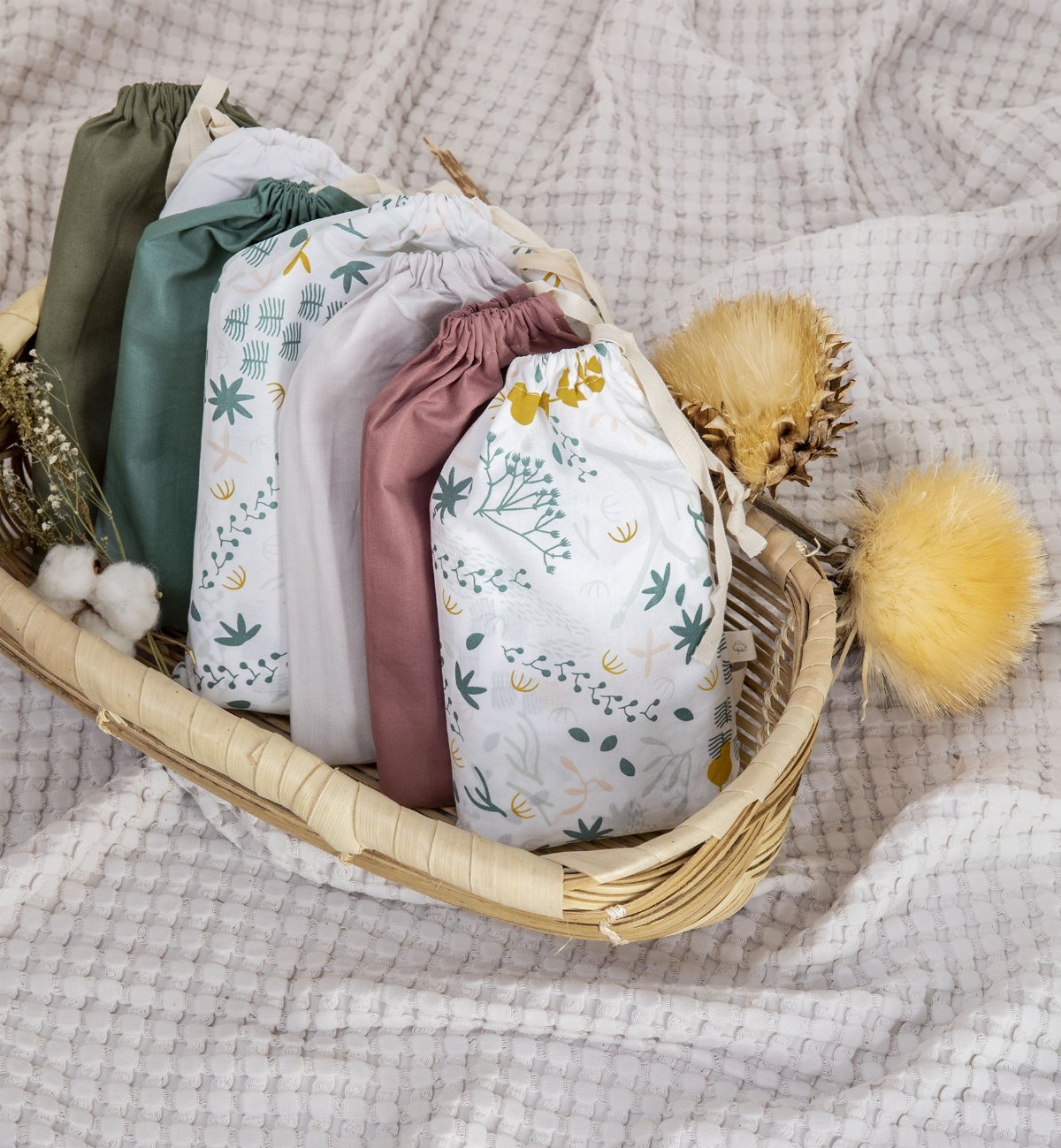 Drap housse Coton Bio pour landau Yukari