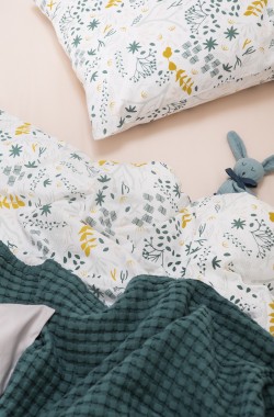 Organic cotton pillowcase with Yukari pattern - Kadolis