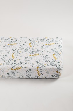 Drap housse Coton Bio à motifs Yukari  pour lit 1 personne 