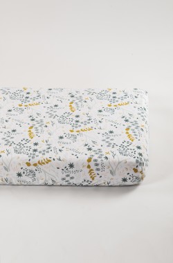 Lençol de algodão orgânico com padrão Yukari para cama individual