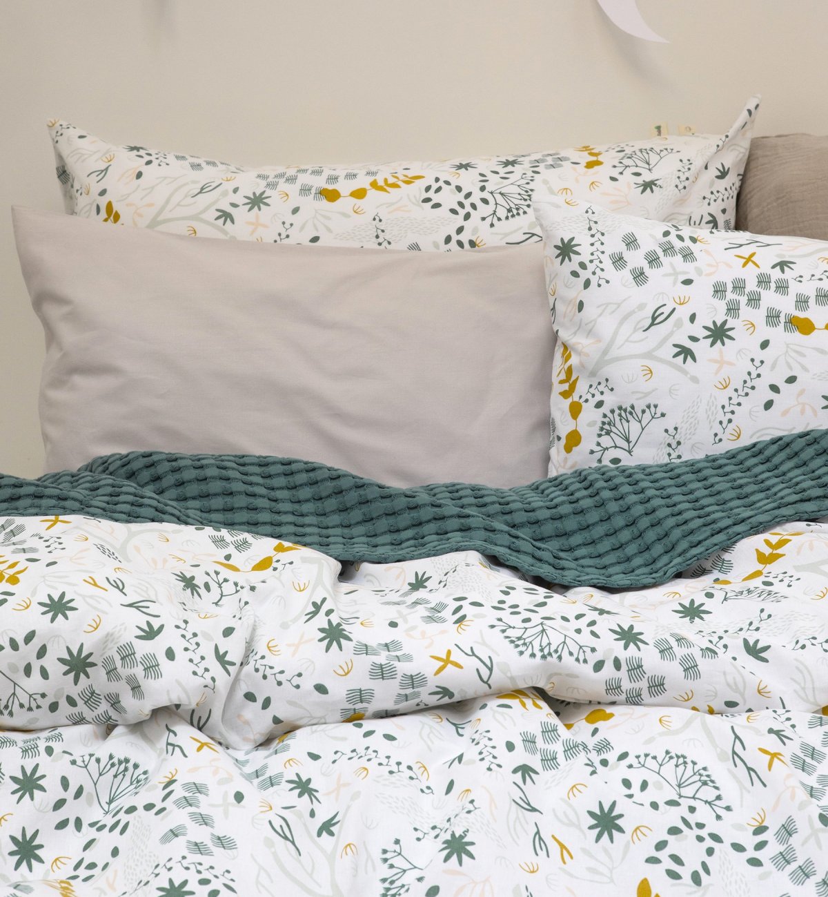 Duvet cover for single bed in Organic Cotton Yukari