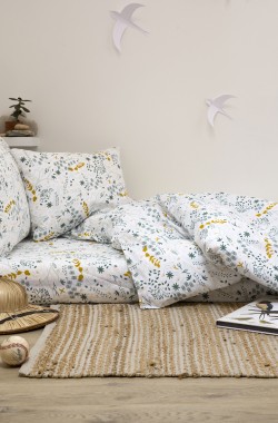 Organic cotton duvet cover for single bed with patterns