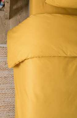 Housse de couette en coton bio uni pour lit adulte - Kadolis