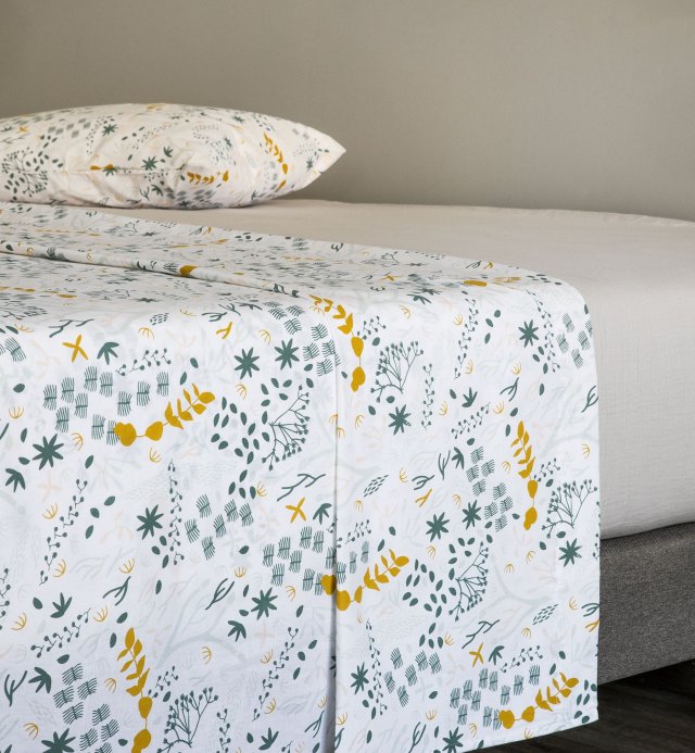 Yukari patterned Organic Cotton adult flat sheet