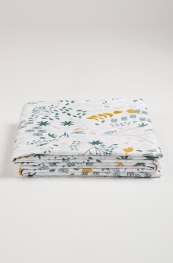 Yukari patterned organic cotton adult flat sheet - Kadolis