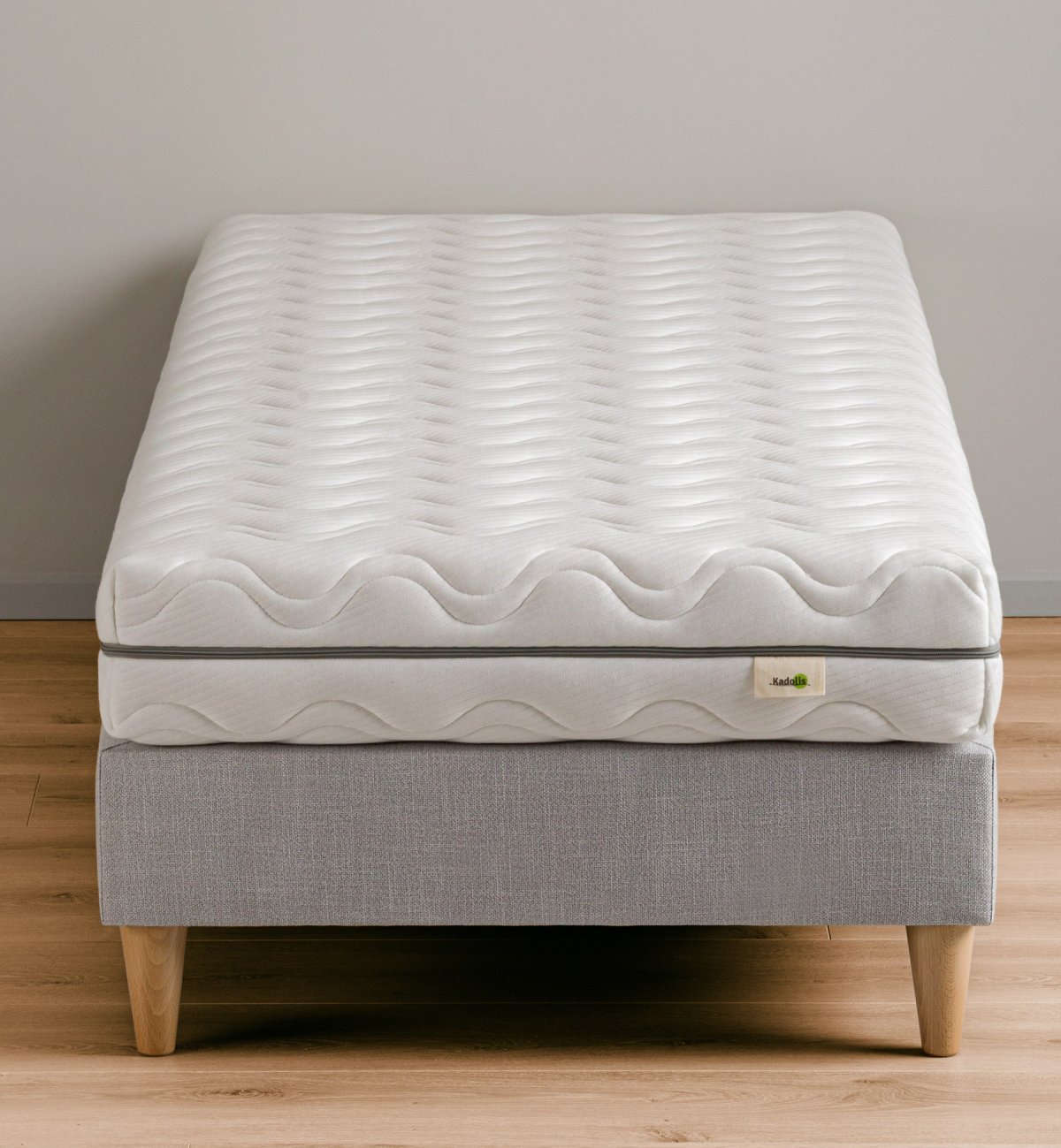 Mattress, box spring and sheet set for adults in natural materials - Kadolis