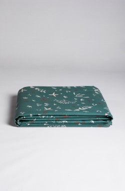 Ikebana patterned organic cotton adult flat sheet