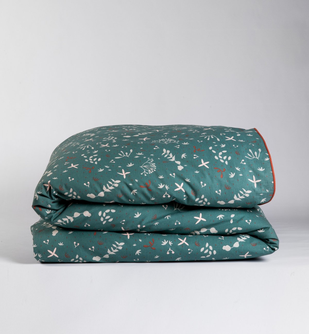 Housse de couette en Coton Bio pour lit 1 personne à motifs Ikebana