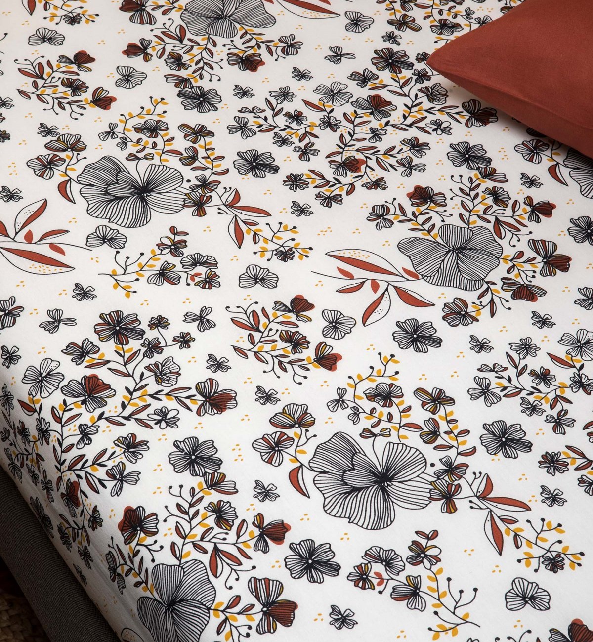 Parure di lenzuola Flora per letto singolo a motivi floreali