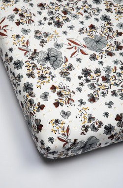 Organic Cotton fitted sheet for children with Ikebana motifs