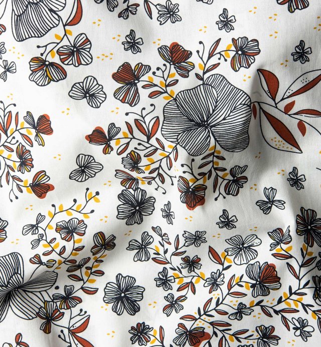 Children's flat sheet in Organic Cotton with Ikebana motifs