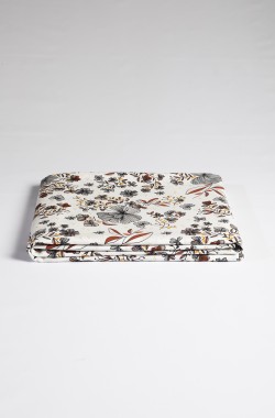 Ikebana patterned Organic Cotton adult flat sheet