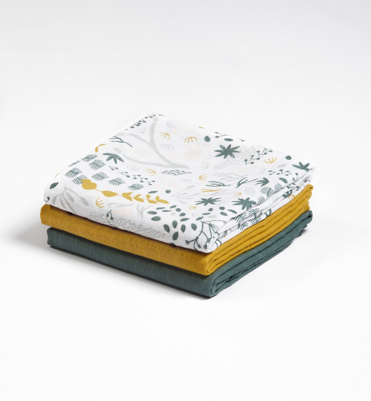 3er-Set Windeln aus Bio-Baumwolle mit Sternenmotiven 60x60 cm Kadolis