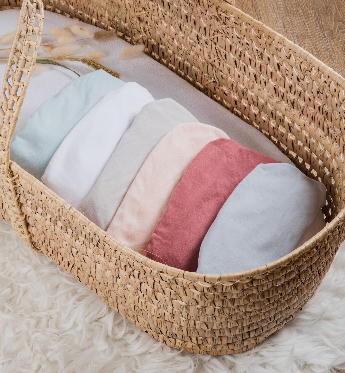 Baby Spannbetttuch aus Bio-Baumwolle für Wiege oder Kinderwagen Kadolis (Satz von 2)