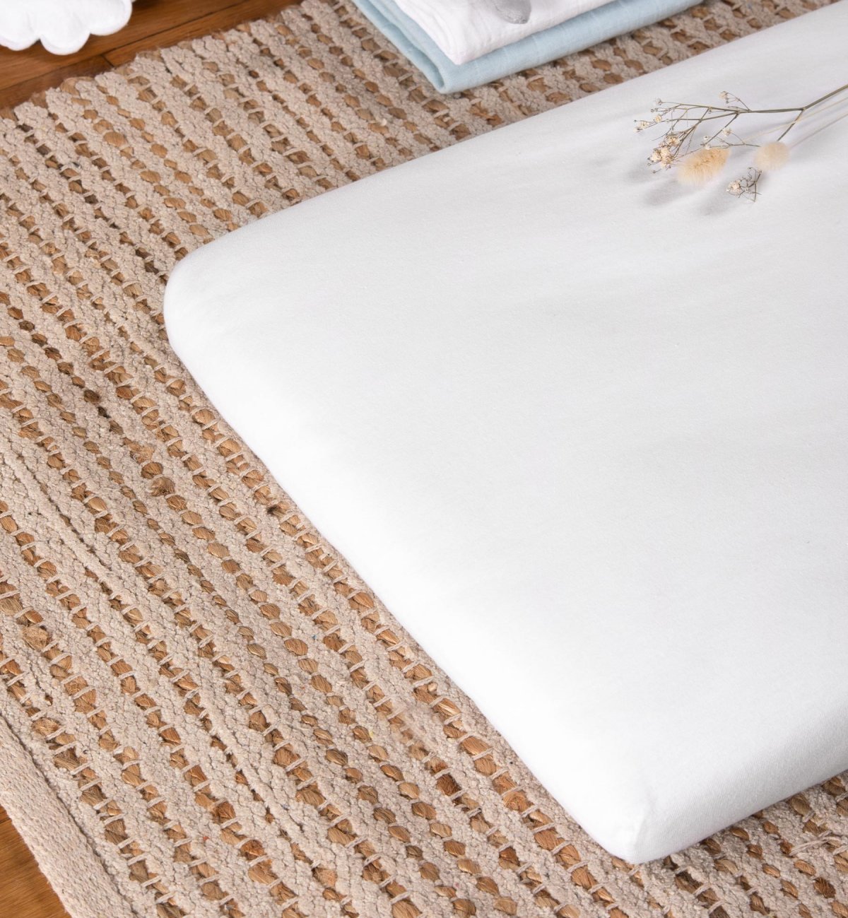 Drap-Housse en Coton Jersey Blanc - pour Matelas…