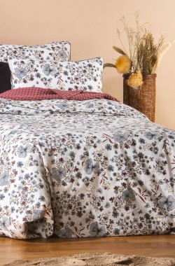 Organic Cotton comforter cover for adults with Ikebana pattern