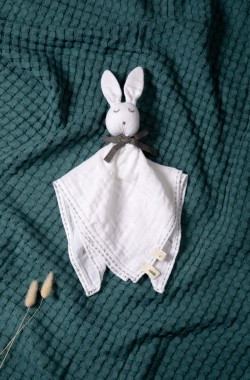 Schmusetuch aus Bio-Baumwolle Kaninchen