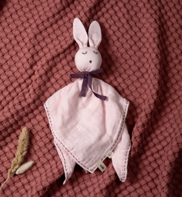 Peluches para bebé - Algodão orgânico - Pano Multiuso - Robin, o coelho - 4 cores