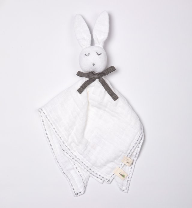 Peluches para bebé - Algodão orgânico - Pano Multiuso - Robin, o coelho - 4 cores
