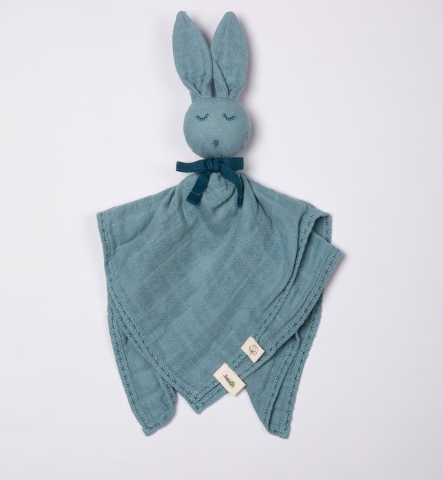 Peluches para bebé - Algodão orgânico - Pano Multiuso - Robin, o coelho - 4 cores