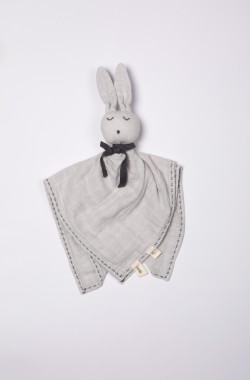 Doudou bébé- Coton Bio - langes - Robin le lapin - 4 coloris