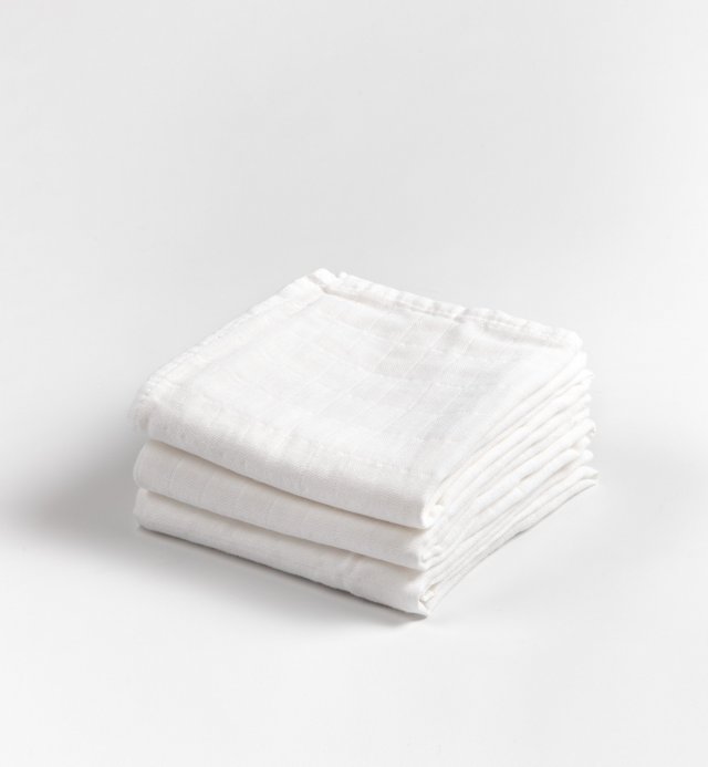 Set of 3 Organic Cotton diapers in plain colors 70x70 cm